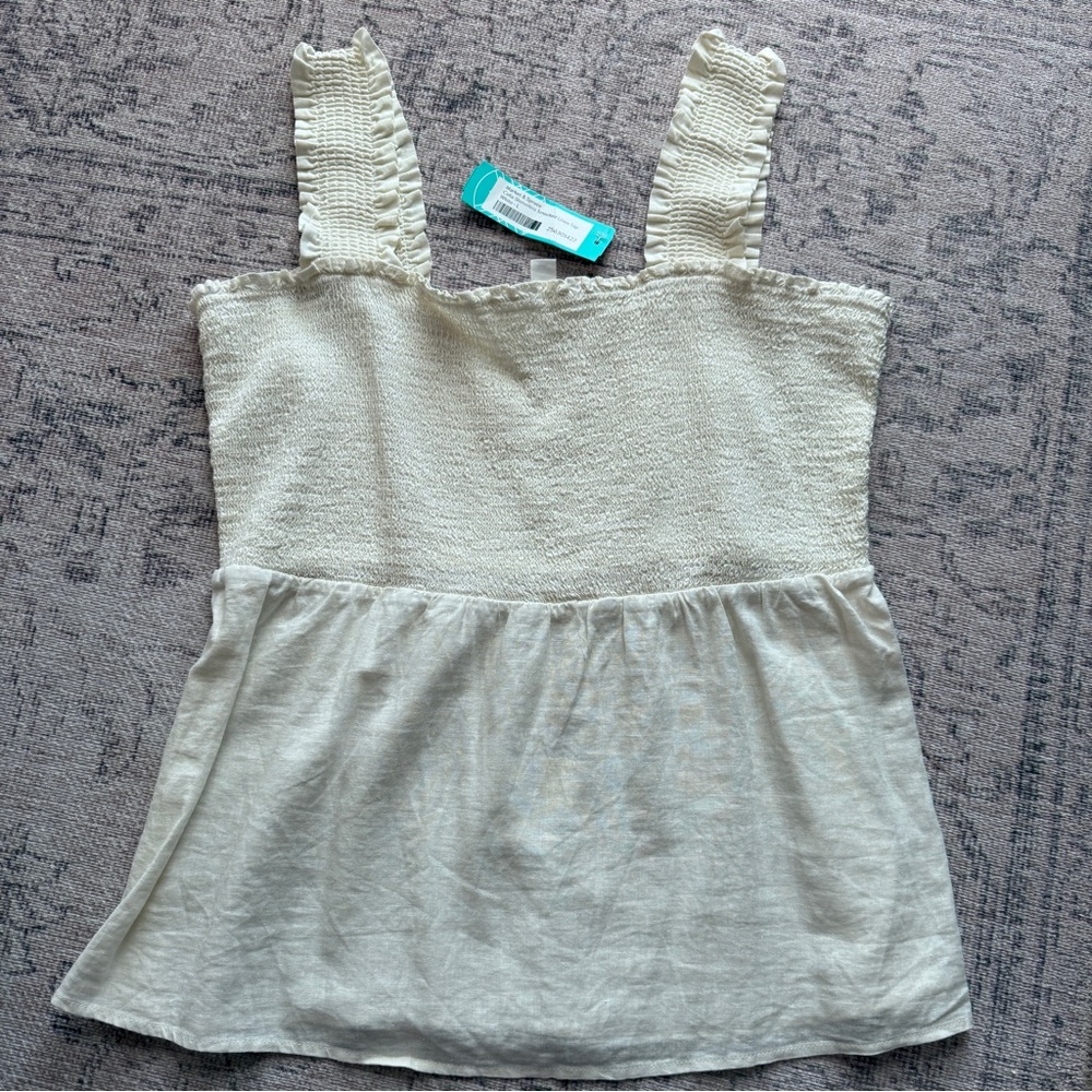 Market & Spruce Cream Textured Tank Top